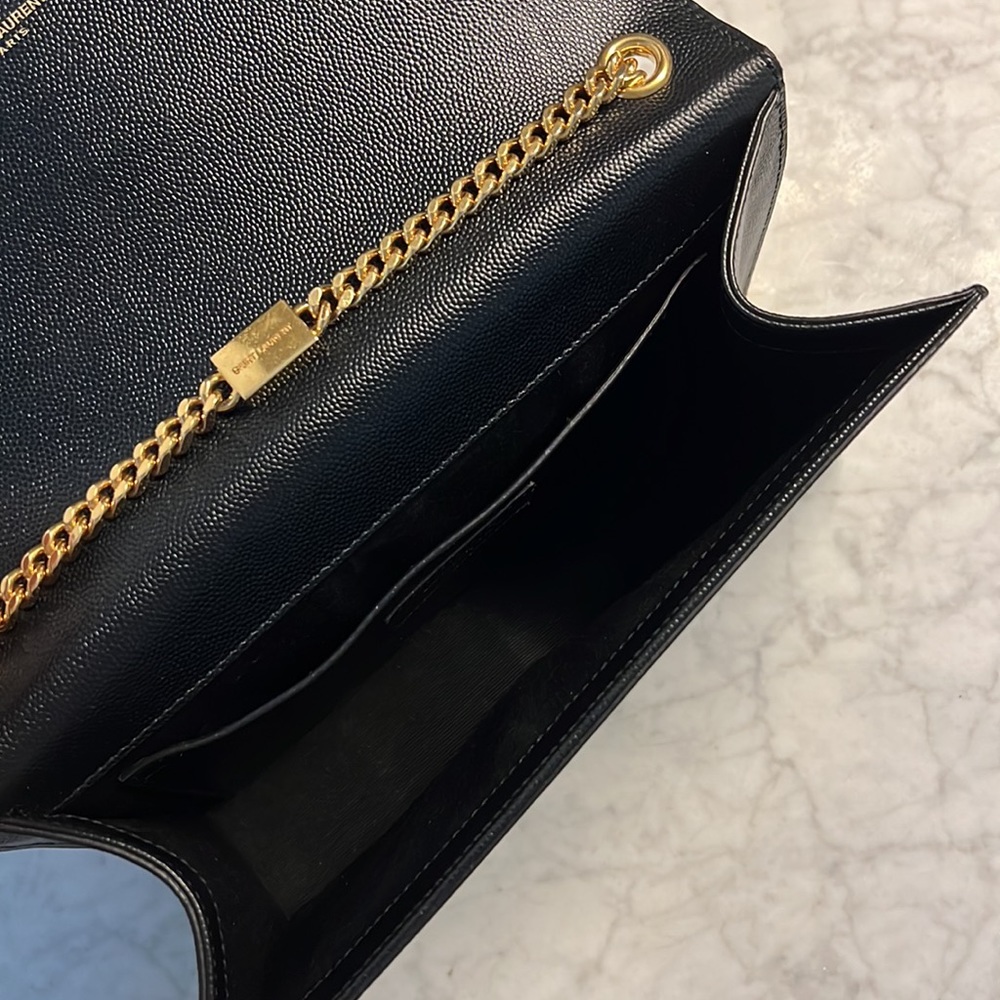 Saint Laurent Kate Medium Chain Crossbody Black Gold - Picture 12 of 13